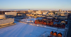 Ilmakuva Oulun keskusta-alueesta. 