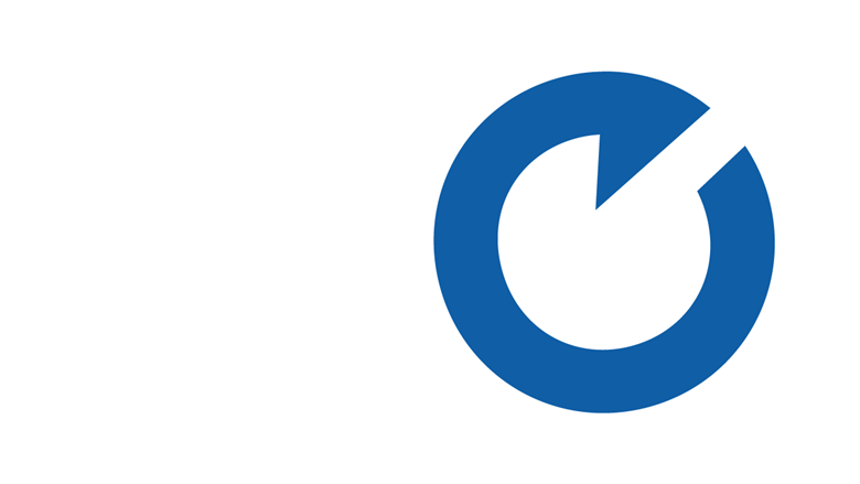 Oulun Energian logon O-merkki, jossa O-kirjain katkeaa oikeassa yläkulmassa.